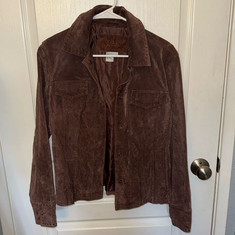 Brown Suede Vintage Jacket 100% Leather
